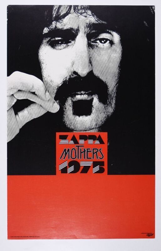 1975 Frank Zappa & The Mothers of Invention Tour Blank Poster Excellent 79
