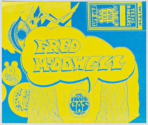 1969 VG-690418 Fred McDowell Vulcan Gas Company Austin Handbill Near Mint 85
