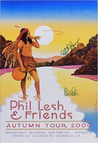 2000 Pat Ryan Phil Lesh & Friends Autumn Tour Signed Lesh & Barraco Poster Near Mint 89