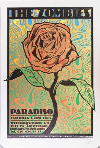 2013 Chuck Sperry The Zombies The Paradiso Amsterdam LE Signed Sperry Poster Mint 95