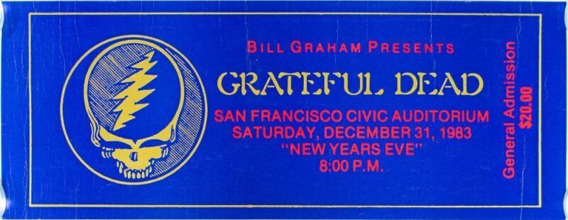 1983 Grateful Dead San Francisco Civic Auditorium NYE Poster Extra Fine 69