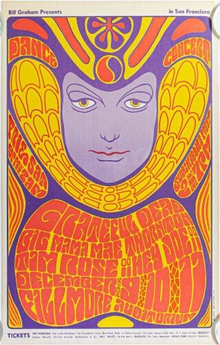 1966 BG-41 Grateful Dead Big Mama Thornton Fillmore Auditorium RP3 Poster Extra Fine 67
