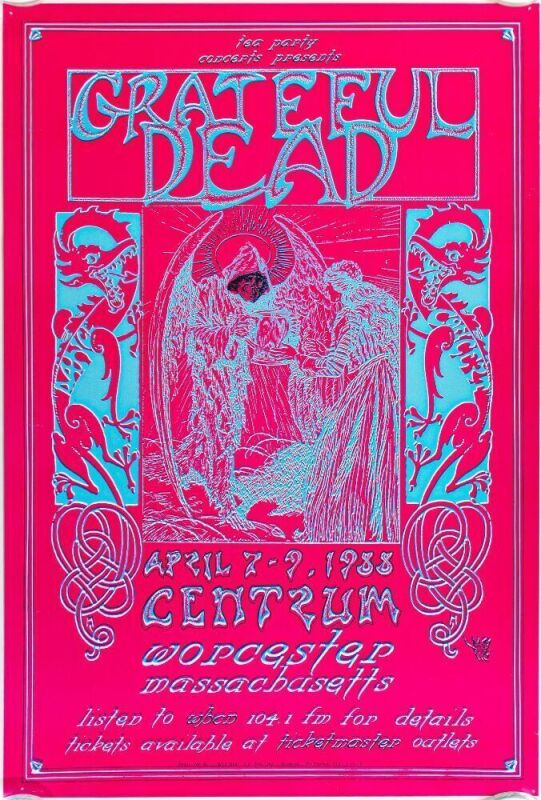 1988 Grateful Dead The Centrum Worchester Poster Excellent 77