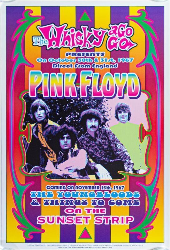 1967/1999 Pink Floyd The Youngbloods The Whisky A Go Go Commemorative Poster Mint 90
