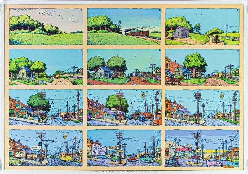 1981 R. Crumb A Short History of America Kitchen Sink Press Poster Near Mint 85