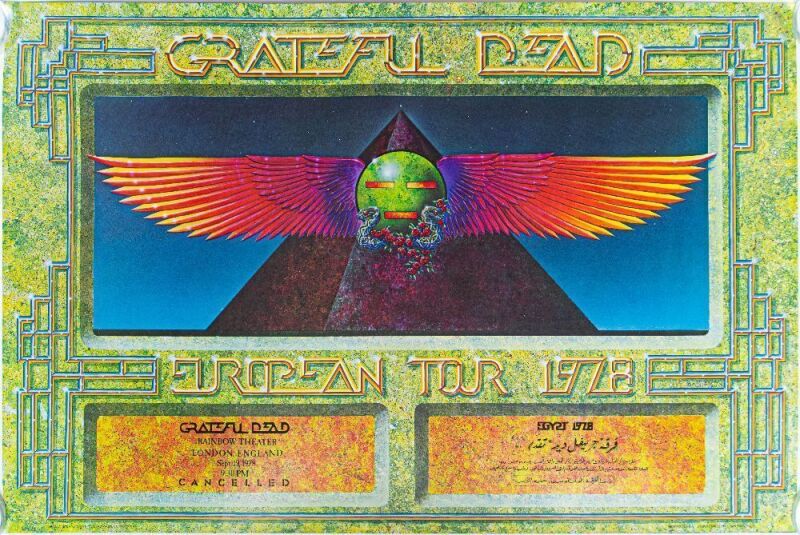 1978 AOR-4.239B Grateful Dead European Tour Rainbow Theater London & Egypt Poster Excellent 73