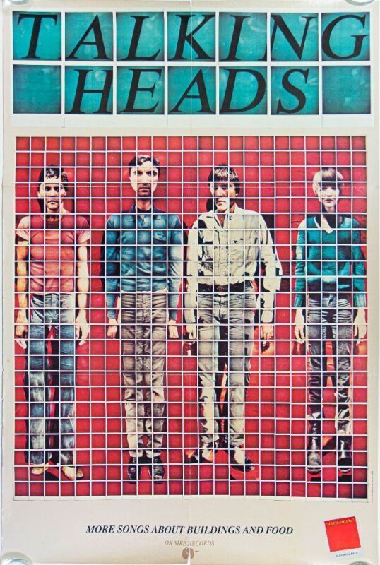 1978 Talking Heads More Songs About Buildings and Food Sire Records Promotional Poster Extra Fine 65