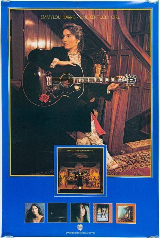 1979 Emmylou Harris Blue Kentucky Girl Warner Brothers Records Promotional Poster Excellent 75