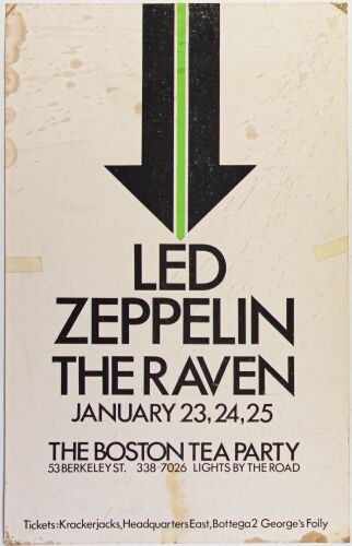 1969 Led Zeppelin The Boston Tea Party Poster Extra Fine 65