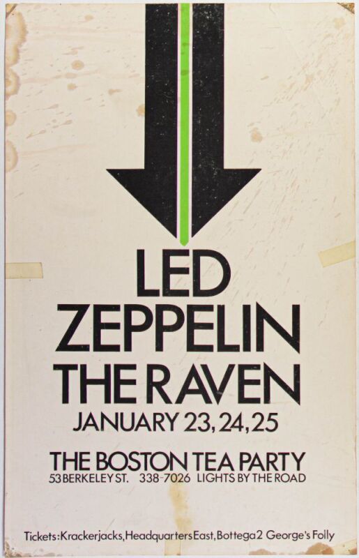 1969 Led Zeppelin The Boston Tea Party Poster Extra Fine 65