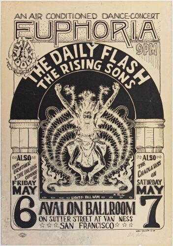1966 FD-7 Big Brother Daily Flash Euphoria Avalon Ballroom Signed Wilson Poster Fine 57