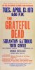 1971 Grateful Dead Scranton Catholic Youth Center Cardboard Poster Extra Fine 69