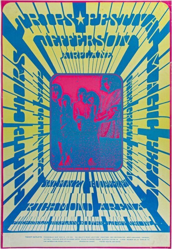 1967 Jefferson Airplane Vancouver Trips Festival Richmond Arena Poster Extra Fine 65