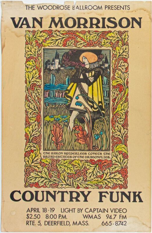 1970 Van Morrison Woodrose Ballroom Massachusetts Poster Fine 59