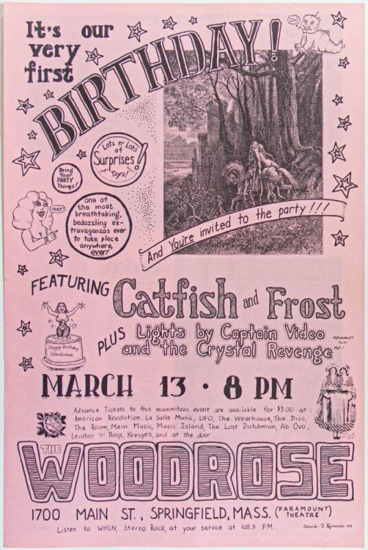 1970 Catfish Frost The Woodrose Ballroom Springfield Poster Excellent 79