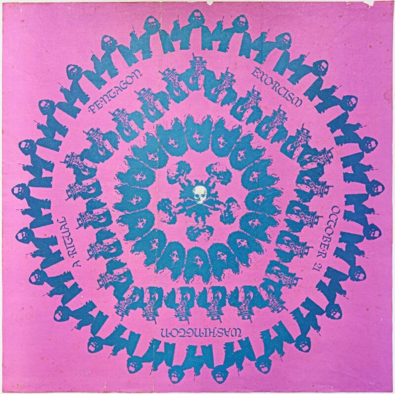 1967 A Ritual Pentagon Exorcism The Pentagon Vietnam War Protest March Washington DC Poster Extra Fine 63