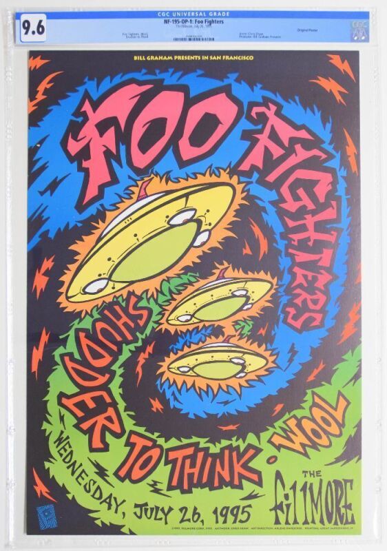 1995 NF-195 Foo Fighters The Fillmore Poster CGC 9.6