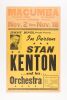 1956 Stan Kenton & His Orchestra The Macumba Club San Francisco Cardboard Poster Extra Fine 63