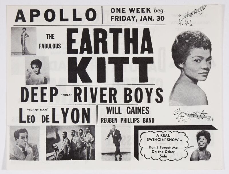 1953 Eartha Kitt Dakota Staton The Apollo Theater New York Flyer Mint 95
