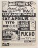 1961 Tito Rodriguez & His Orchestra Pucho & His Latin Jazz Band Rockland Palace Harlem Flyer Excellent 75