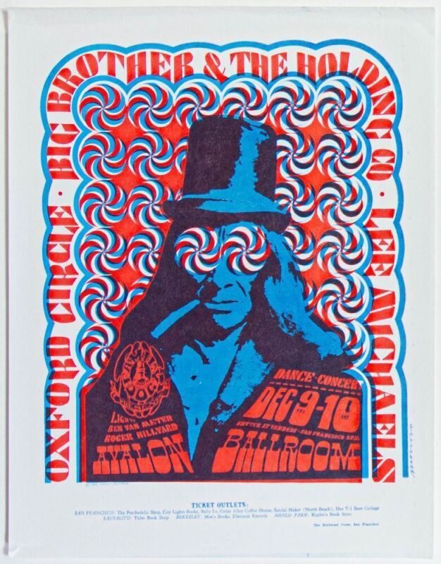 1966 FD-38 Big Brother Janis Joplin Oxford Circle Avalon Ballroom Handbill Near Mint 81