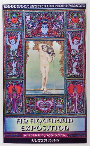 1969 AOR-3.2 David Byrd Woodstock Festival Wallkill New York Poster Near Mint 87