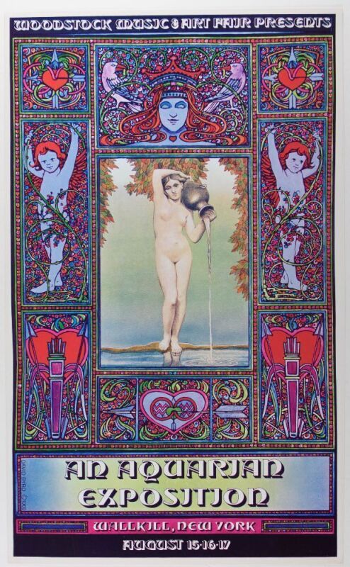 1969 AOR-3.2 David Byrd Woodstock Festival Wallkill New York Poster Near Mint 87