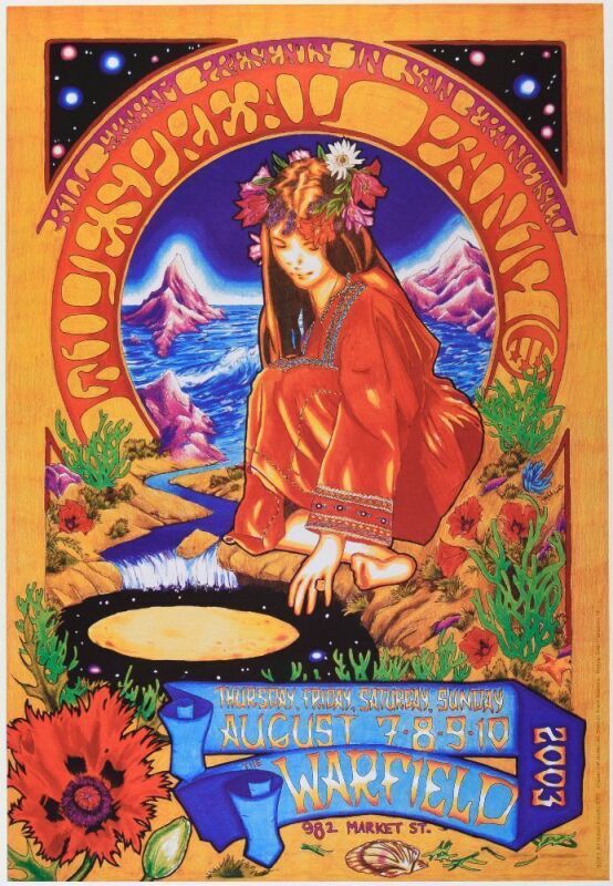 2003 BGP-305 Widespread Panic The Warfield Theatre Signed Josh Hunter Poster Mint 91