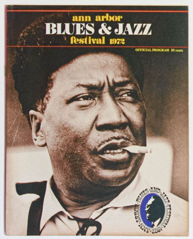 1972 Howlin' Wolf Sun Ra Miles Davis Ann Arbor Blues & Jazz Festival Otis Spann Memorial Field Program Near Mint 85