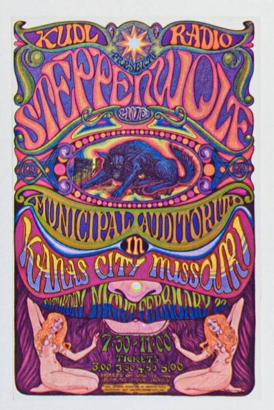 1969 Steppenwolf Kansas City Municipal Auditorium Handbill Near Mint 89