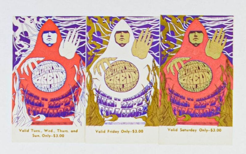 1967 BG-79 Cream Butterfield Blues Band Fillmore Auditorium Set of 3 Tickets Mint 90