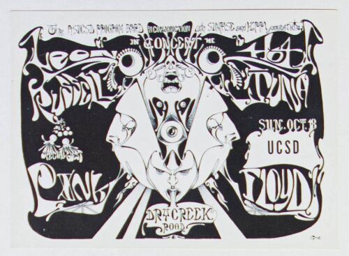 1970 Pink Floyd University of California San Diego Handbill Near Mint 89