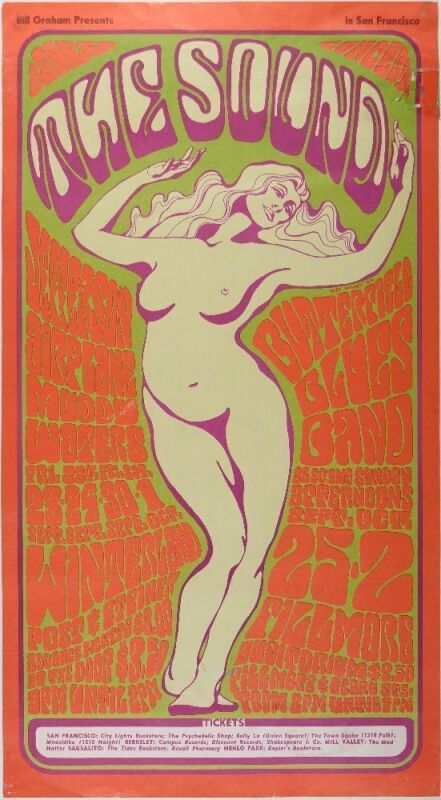 1966 BG-29 Jefferson Airplane Winterland & Fillmore Poster Extra Fine 65