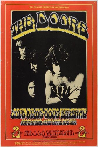1970 BG-219 The Doors Cold Blood Winterland Poster Extra Fine 67