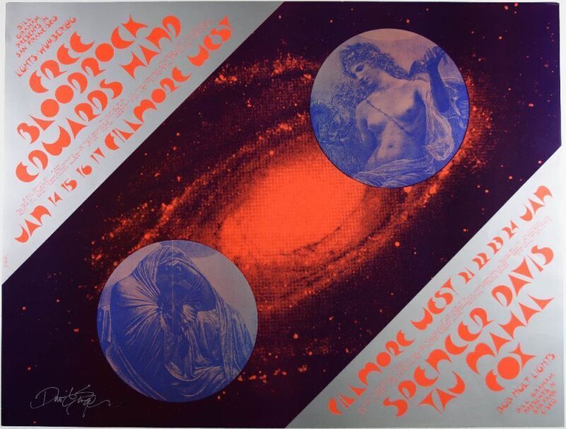1971 BG-266 & 267 Spencer Davis Fillmore West Uncut Signed Singer Poster Near Mint 85