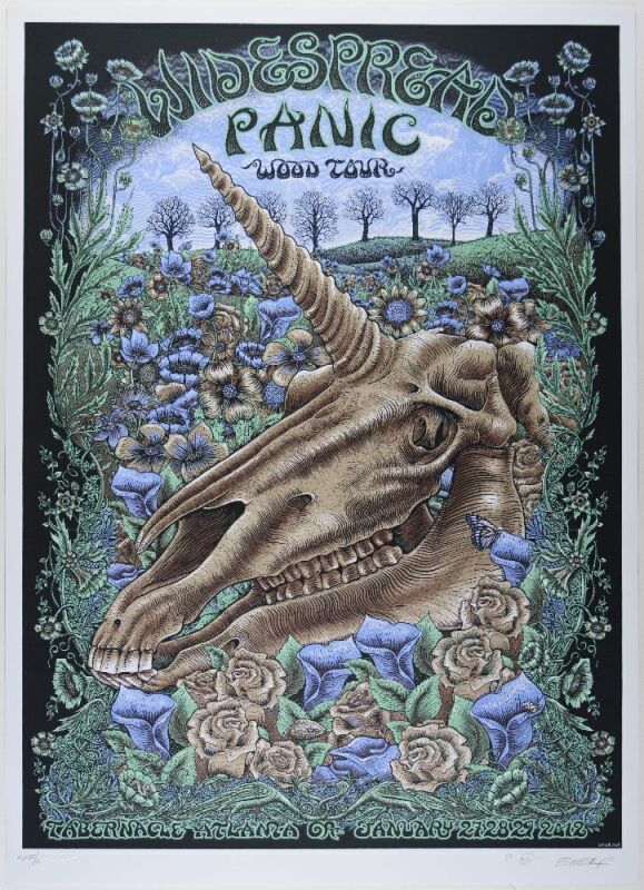 2012 EMEK Widespread Panic Tabernacle Atlanta AP Signed EMEK Poster Mint 93