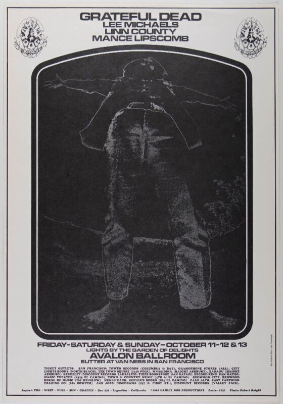 1968 FD-141 Grateful Dead Avalon Ballroom Poster Near Mint 85