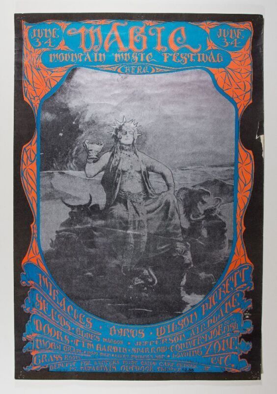 1967 AOR-2.319 The Doors Jefferson Airplane Magic Mountain Festival Mt Tamalpais Poster Extra Fine 60