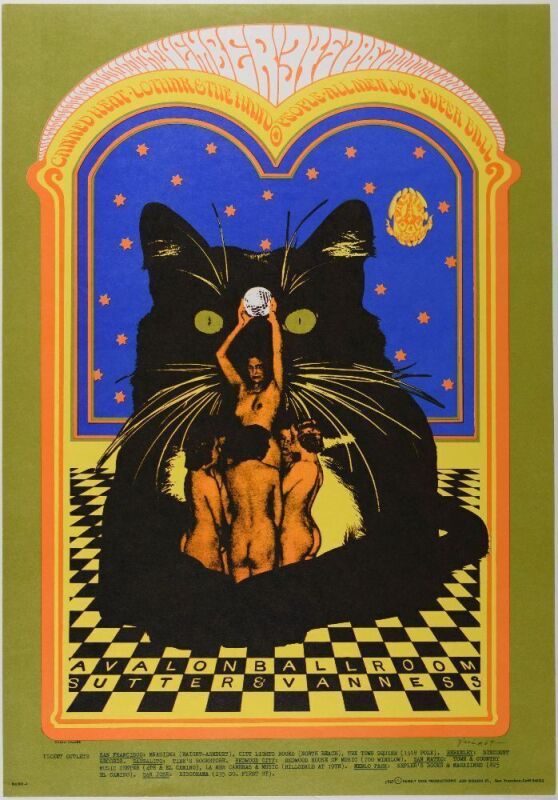 1967 FD-90 Canned Heat Avalon Ballroom Poster Near Mint 87