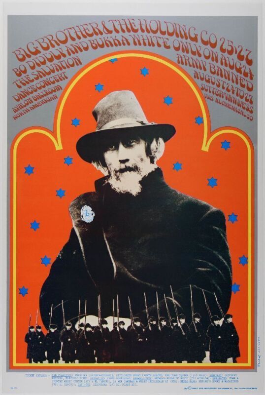 1967 FD-77 Big Brother Janis Joplin Bo Diddley Avalon Ballroom Poster Near Mint 89