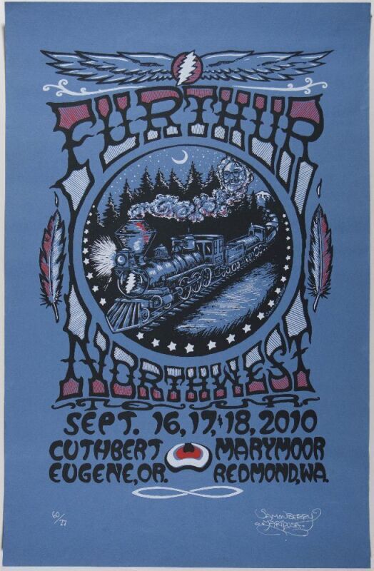 2010 Furthur Pacific Northwest Tour LE Signed Samon Berry Mariposa Poster Near Mint 85
