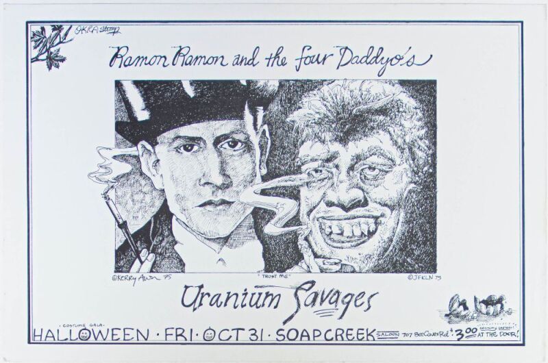 1975 Jim Franklin Kerry Awn Uranium Savages Soap Creek Saloon Austin Poster Excellent 79