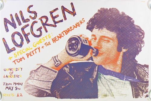 1977 Nils Lofgren Tom Petty & The Heartbreakers University of Lancaster Poster Excellent 77