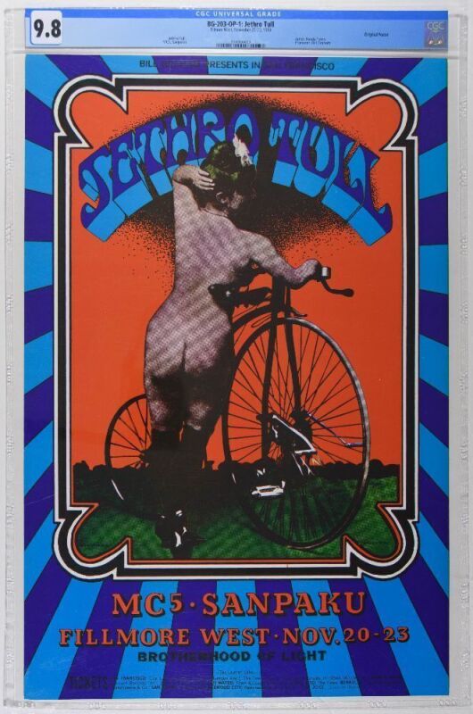 1969 BG-203 Jethro Tull MC5 Fillmore West Poster CGC 9.8