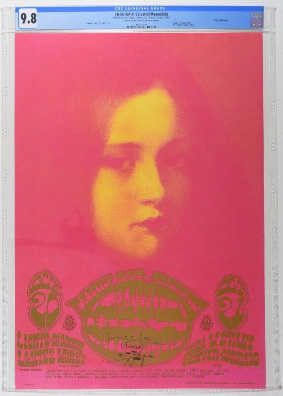 1967 FD-D7 Canned Heat 1601 W Evans Street Denver Signed Mouse Poster CGC 9.8