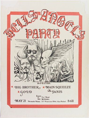 1970 Big Brother Hells Angels Party Bermuda Palms San Rafael Poster Extra Fine 63 Restored