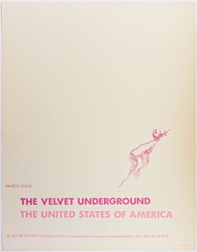 1968 Velvet Underground Boston Tea Party Poster Excellent 75