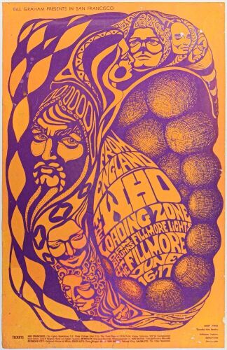 1967 BG-68 The Who Fillmore Auditorium Poster Fine 53 Restored