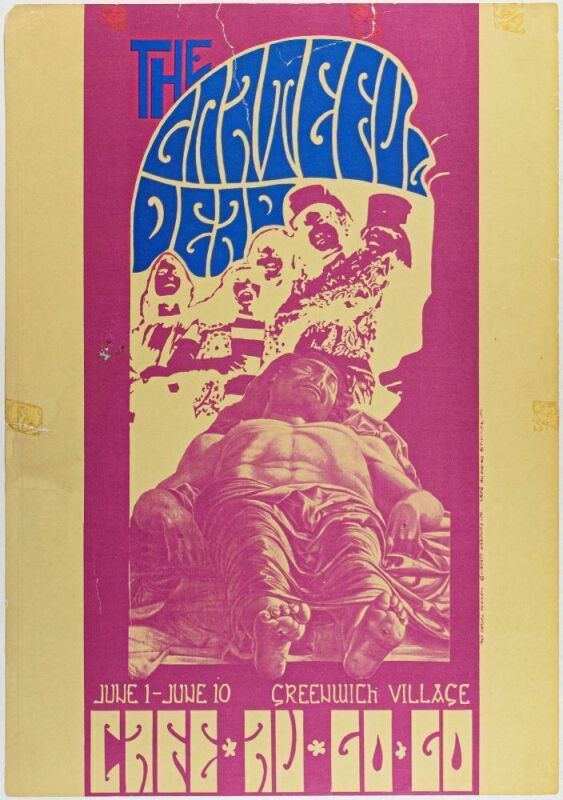 1967 AOR-3.163 Grateful Dead Café Au Go Go New York Poster Fine 53