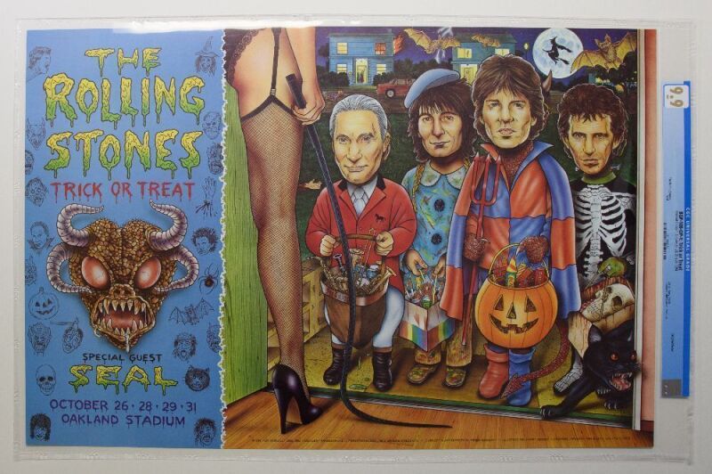 1994 BGP-100 The Rolling Stones Seal Oakland Stadium Halloween Shows Poster CGC 9.9